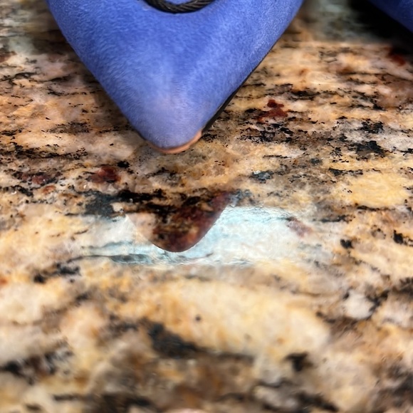 Ann Taylor Suede Bow Pointy Toe Loafer Flats Blue Size 6.5 - Picture 4 of 13